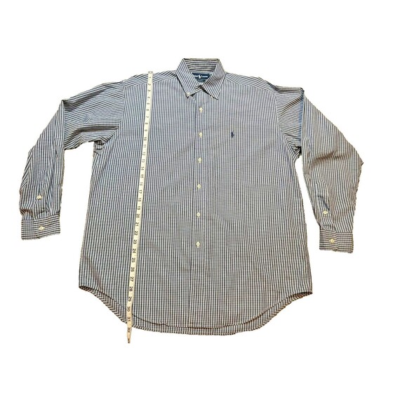 Vintage Ralph Lauren Blake Men's Button Down Collard Shirt Medium Blue Plaid U.S - Picture 7 of 8
